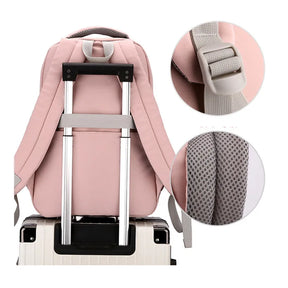 Mochila Infantil Feminina Com Compartimentos E Detalhe de Corrente Design Moderno