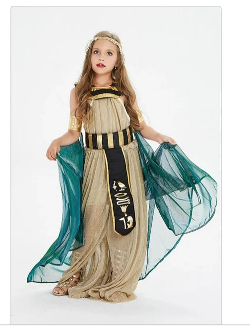 Fantasia infantil Feminina Cleopatra Princesa Egípcia Design Realista