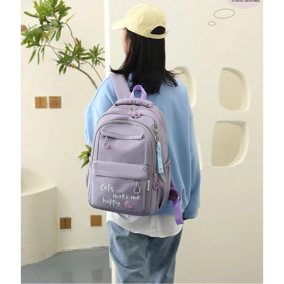 Mochila Escolar Feminina Para Adolescente Com Compartimentos Design Moderno