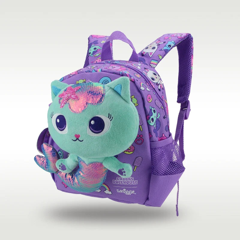 Mochila Escolar Infantil Feminina Com Pelúcia Desenho Animado