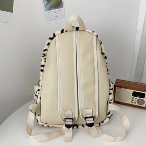 Mochila De Pelúcia Estampada Feminina Material Confortável