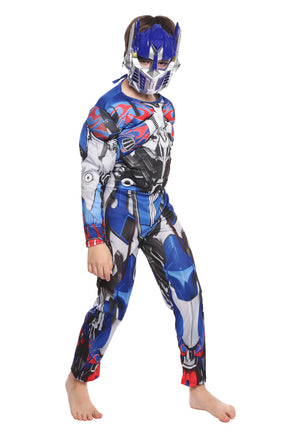 Fantasia Infantil Masculina Robô Badysuit Com Máscara Design Acolchoado