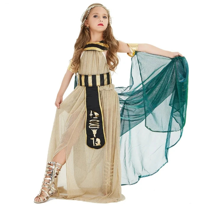 Fantasia infantil Feminina Cleopatra Princesa Egípcia Design Realista