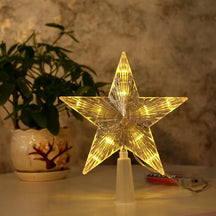 Decoração de Natal Estrela de LED Topo De Árvore  Transparente Brilhante