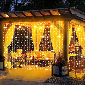 Cortina De Luzes LED Decorativa Para Jardim E Festas