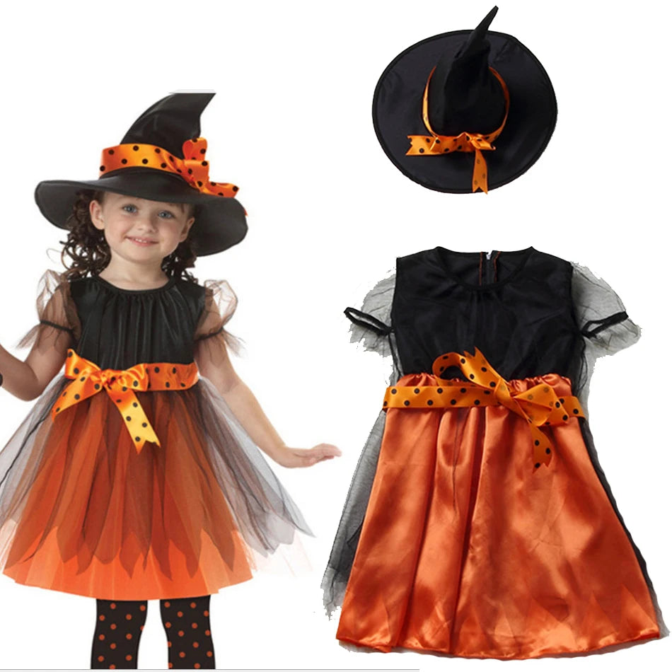 Fantasia Infantil Feminina Bruxa Halloween Com Acessórios