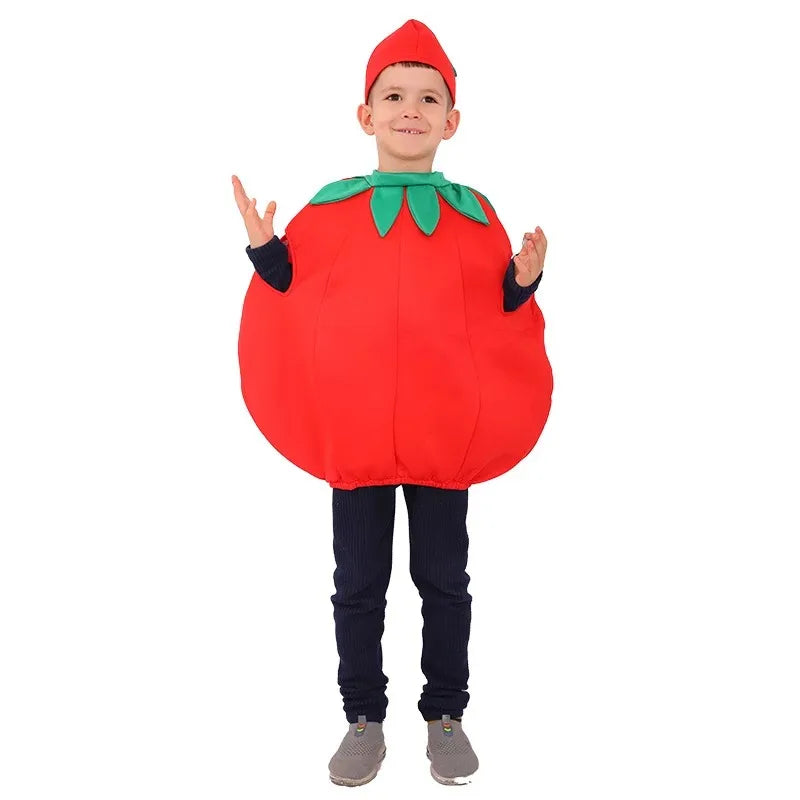 Fantasia Infantil Divertida Fruta Tomate Salada Kids - Promoção de Carnaval 2025