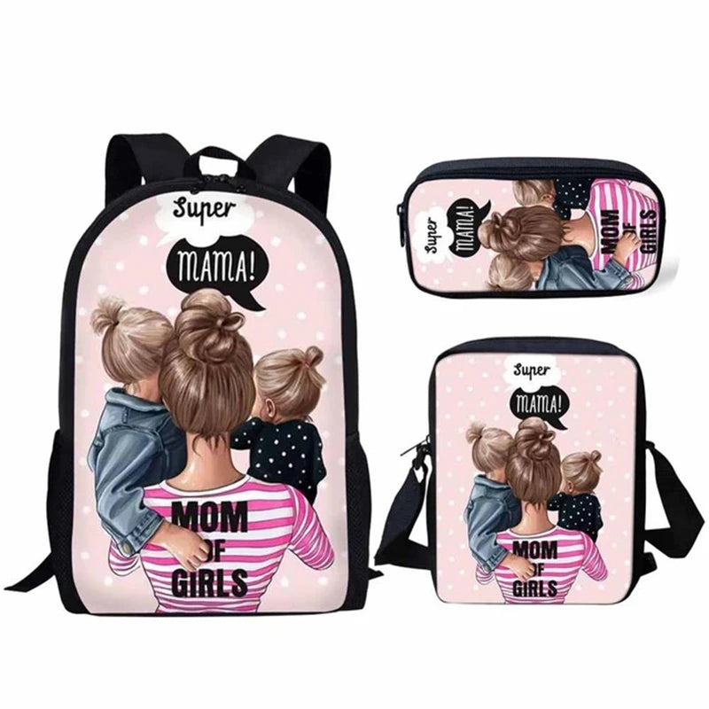 Kit Mochila Escolar Feminina Estampa Boneca Conjunto completo