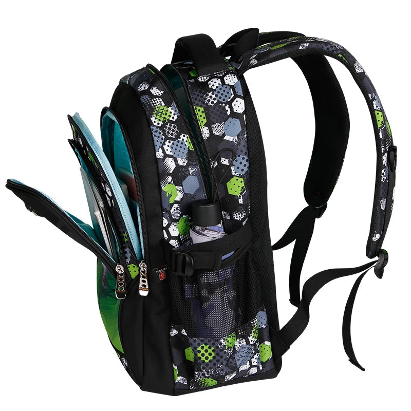 Mochila Escolar Infantil Masculina Estampa Futebol Mochila de Ombro