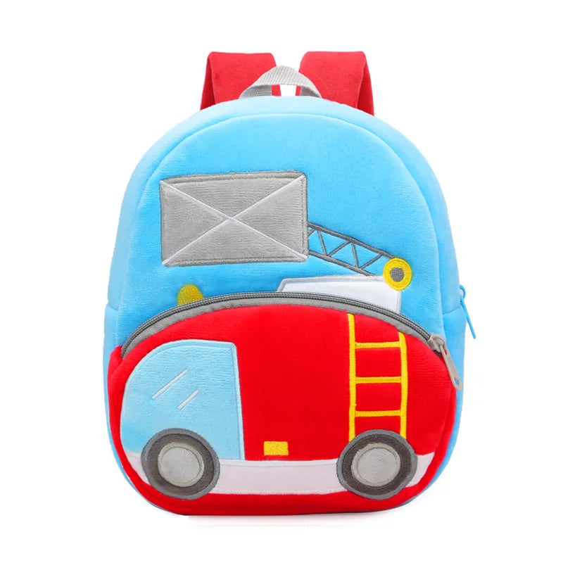 Mochila Infantil De Pelúcia Design Carrinho Material Confortável