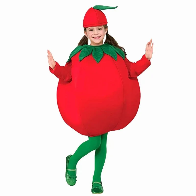 Fantasia Infantil Divertida Fruta Tomate Salada Kids - Promoção de Carnaval 2025