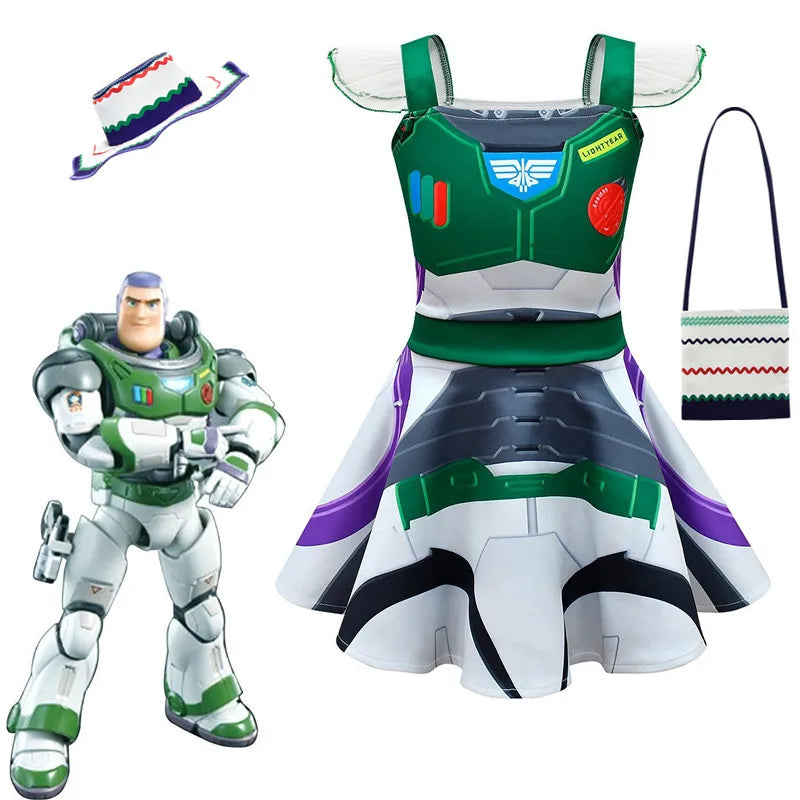 Fantasia Infantil Feminina Buzz Lightyear Com Saia de Tule E acessórios