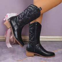 Bota Feminina Metalizada Modelo Country Bordado Tendência