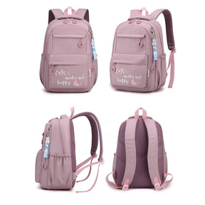 Mochila Escolar Feminina Para Adolescente Com Compartimentos Design Moderno