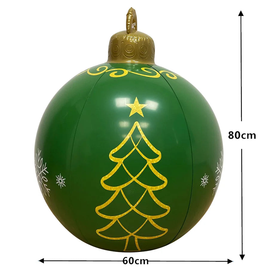 Decoração De Natal Bola Inflável Gigante Com Estampa Natalina