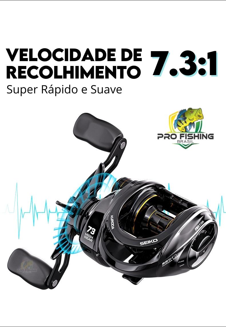 Nova Carretilha KURODA - SEIKO - 18 Rolamentos - Drag de 10KG - Recolhimento 7.3:1