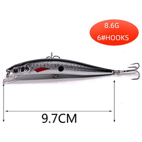 Conjunto 5 Iscas JerkBait  - 5 a 11cm - 4 a 12g - Meia Água/Fundo/Superfície