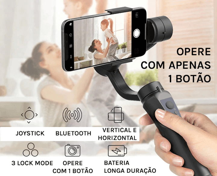 Gimbal Estabilizador de Celular com 3 Eixos e 330 Graus -  Promoção de Outubro