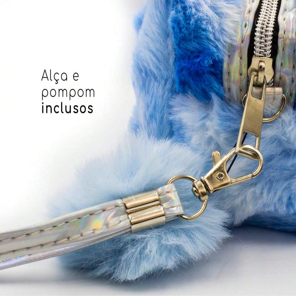 Estojo Escolar Feminino Gatinho com Pompom