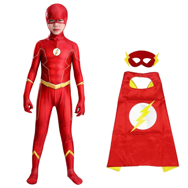 Fantasia Infantil Macacão Unissex Super Herói Flash Design Realista