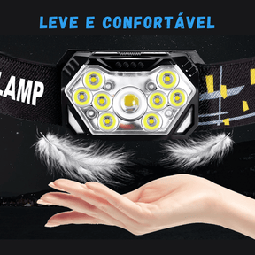 Lanterna de Cabeça Impermeável com Sensor - Headlamp