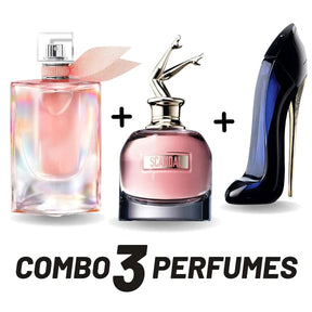 KIT FEMININO 3 Perfumes - La Vie Est Belle + Good Girl + Scandal