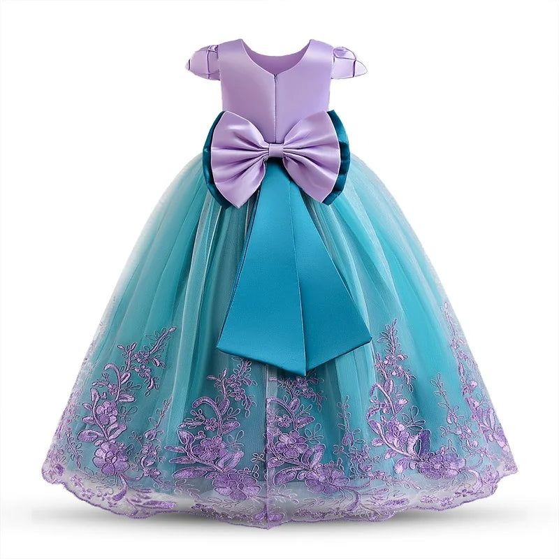 Fantasia Infantil Feminina Vestido Princesa Ariel Com Acessórios de Alta Qualidade