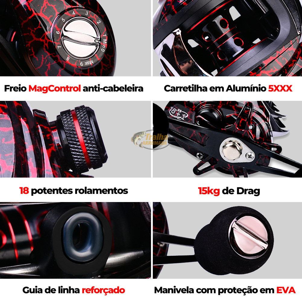 Carretilha Daiwa DW134 - 18 Rolamentos + BÔNUS: Isca Artificial