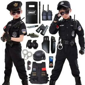 Fantasia Infantil Masculina Policial Com Acessórios Fantasia Completa