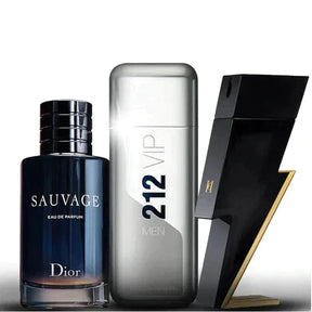 Combo 3 Perfumes Masculinos - Sauvage Dior + 212 Vip Men + Bad Boy Carolina Herrera [100ml]