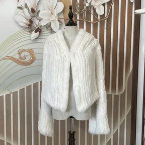 Casaco Feminino De Lã Grosso Com Capuz - Promoção De Inverno 2025