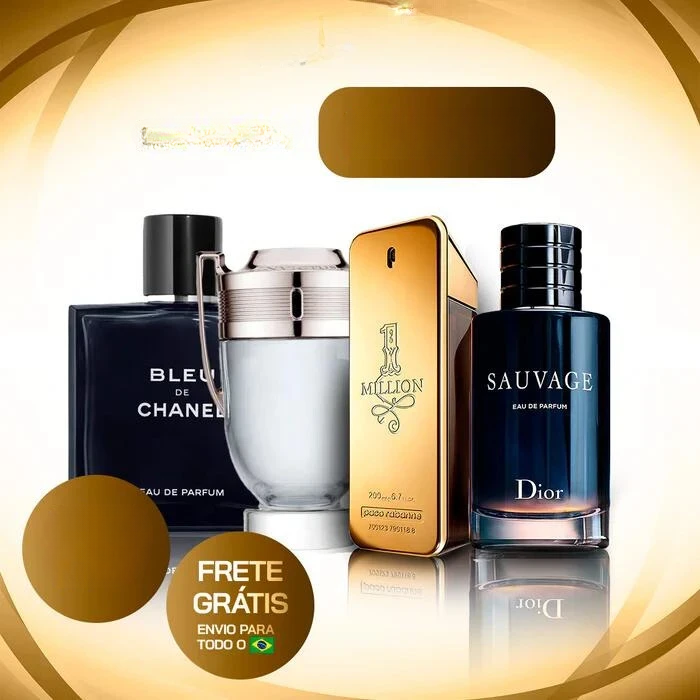 Combo 4 Perfumes Masculinos Importados (100ml) - 1 Million | Invictus | Sauvage | Bleu