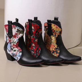 Bota Feminina Estampa Florida Bico Fino - Promoção De Inverno 2025