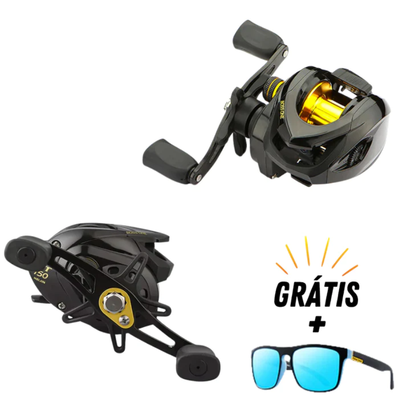 Carretilha Boss One - 15kg de Drag 7.2:1 + Óculos de Proteção UV+