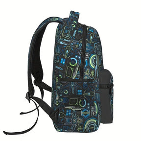 Mochila Escolar com Estampa de Controle de Jogos