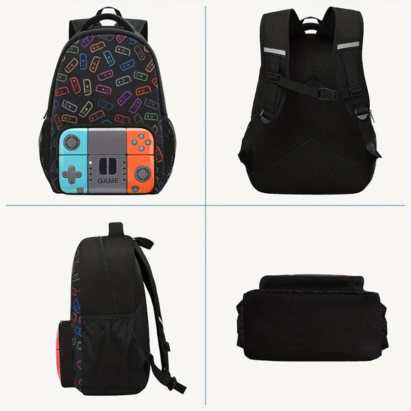 Mochila Escolar com Tema de Controle em Nylon