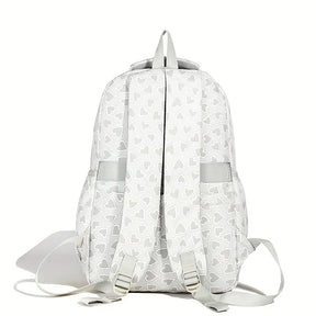 Mochila Escolar Fashion de Coração em Nylon para Adolescentes