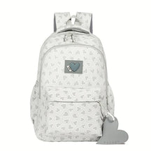 Mochila Escolar Fashion de Coração em Nylon para Adolescentes