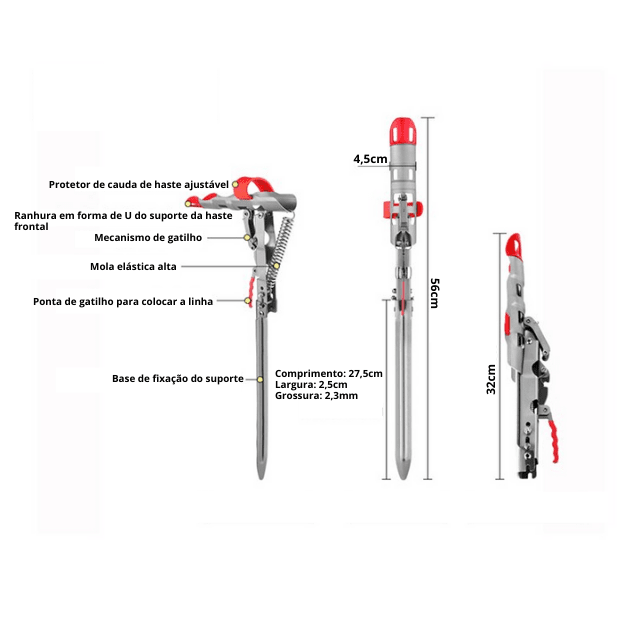 Suporte para Vara de Pesca Automático M1